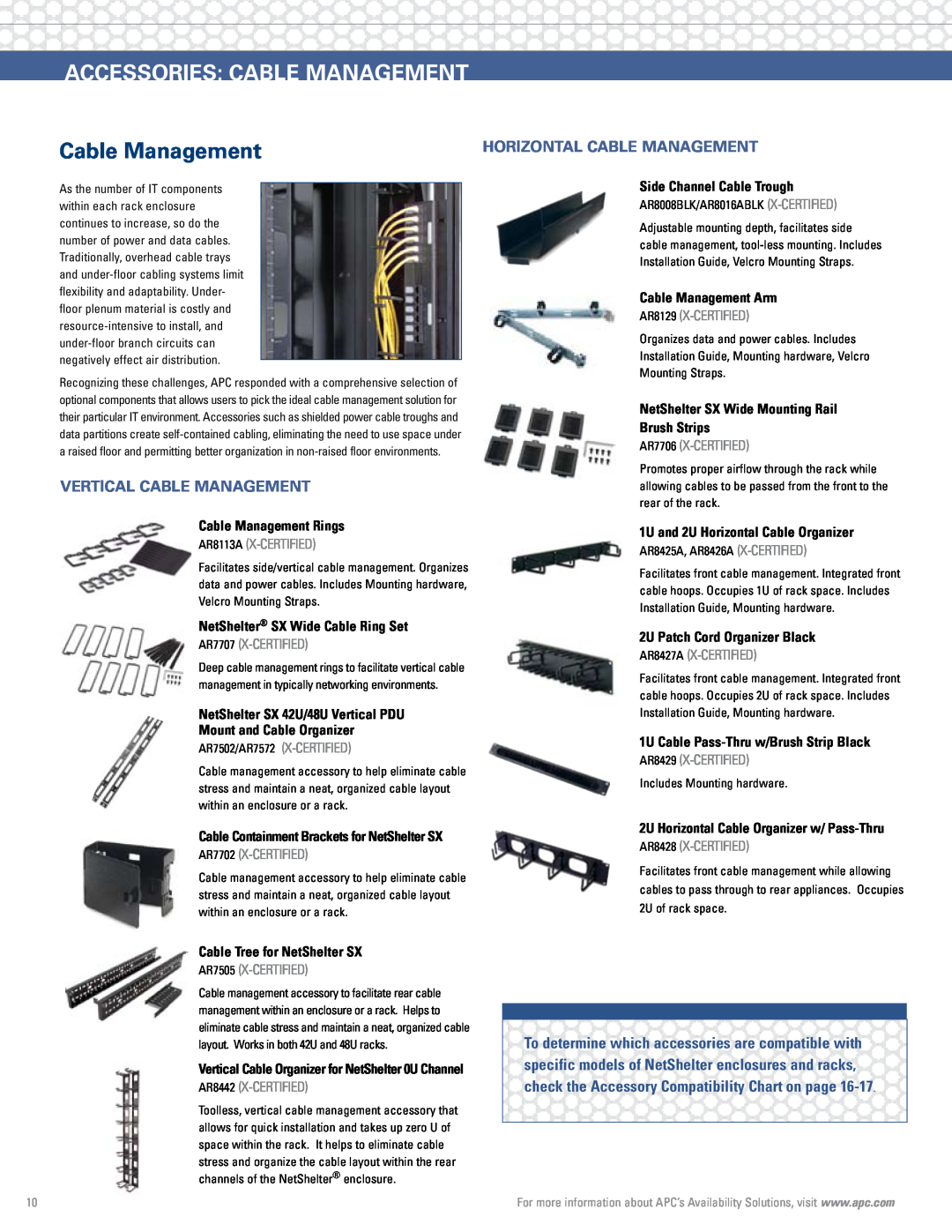 APC Rack Systems Accessories cable management, Cable Management, Vertical cable management, horizontal cable management 