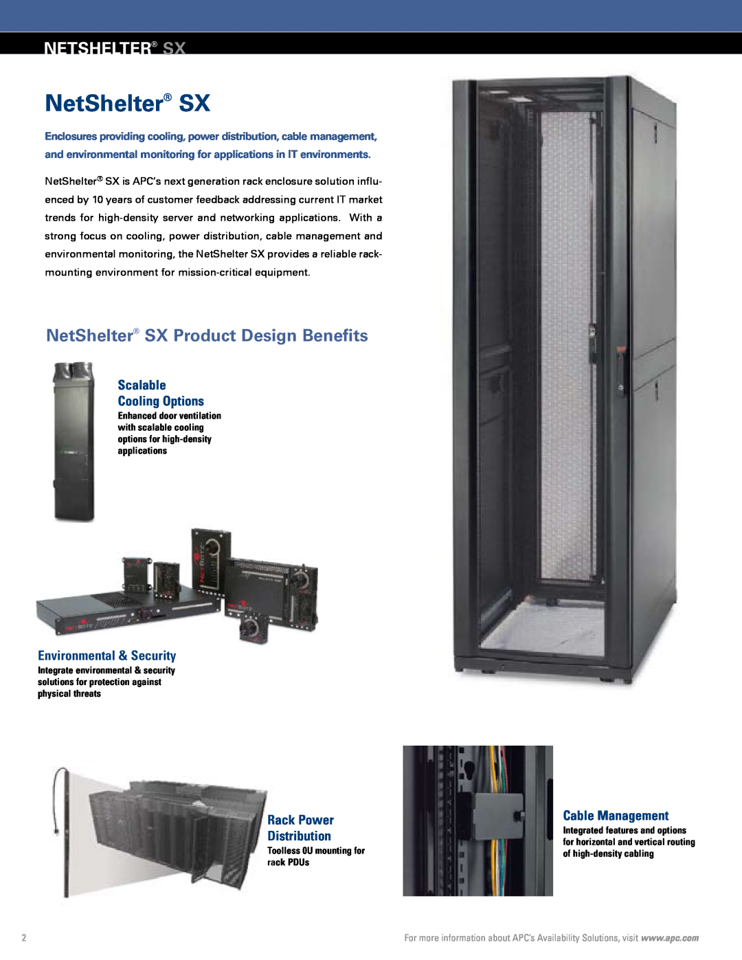 APC Rack Systems netshelter SX, NetShelter SX Product Design Benefits, Scalable Cooling Options, Cable Management 