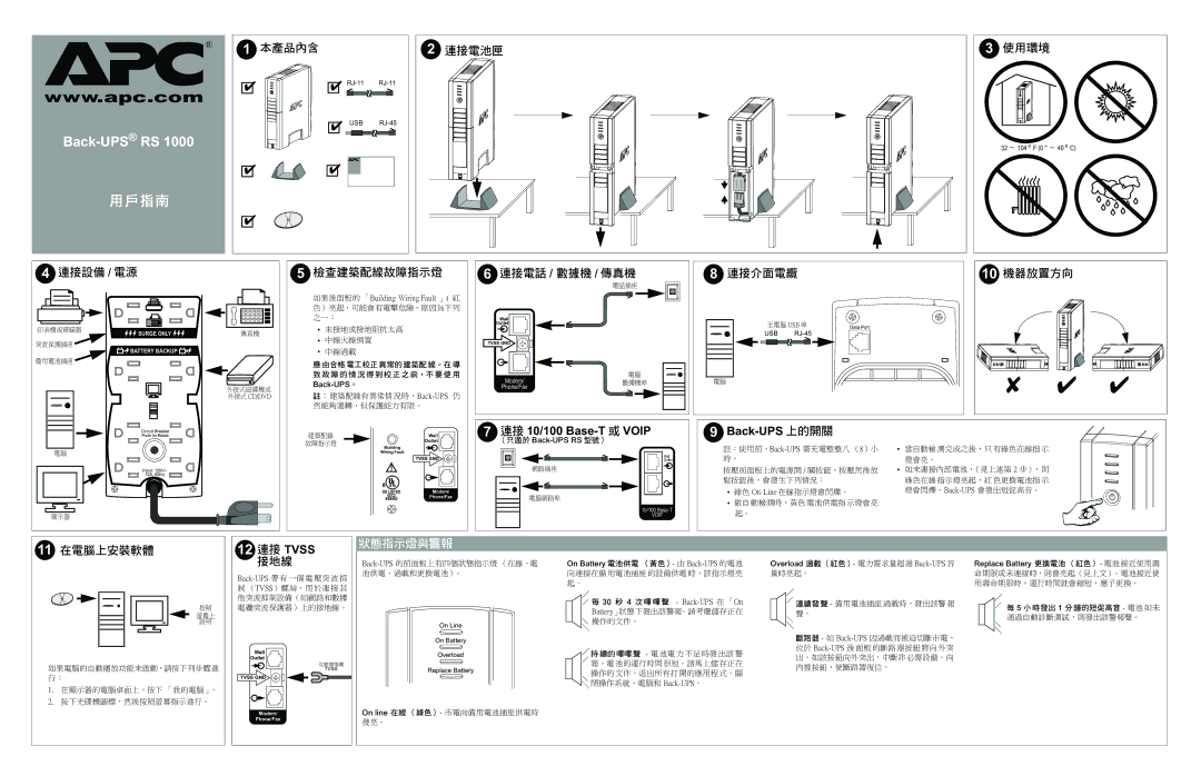 APC RS 1000 manual 10/100 Base-T Voip, Back-UPS !Uxy, Tvss, IIJKLM*+N=ODPQ7RSTUVW 