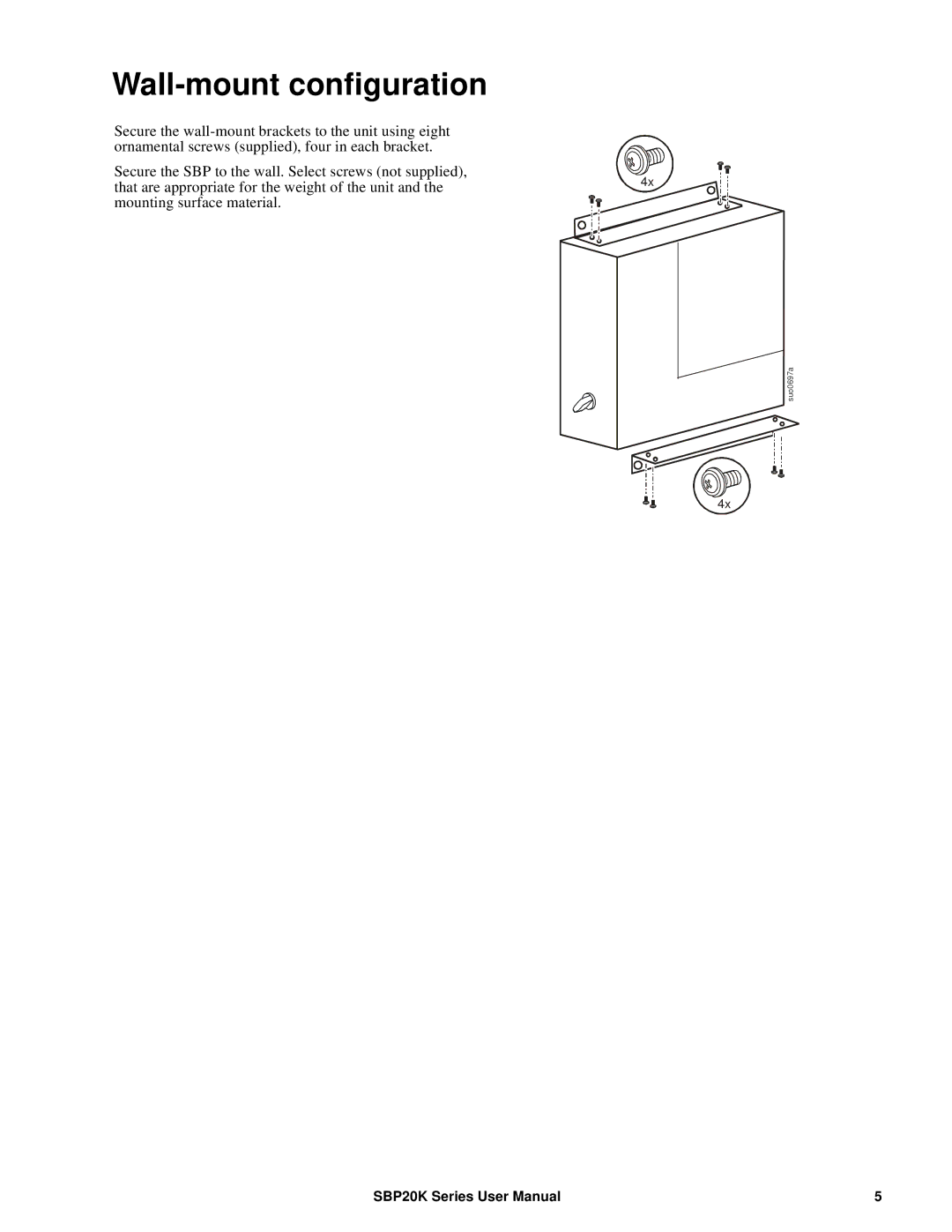 APC SBP20KRMT4U, SBP20KRMI4U, suo0707a, SBP20KP manual Wall-mount configuration 