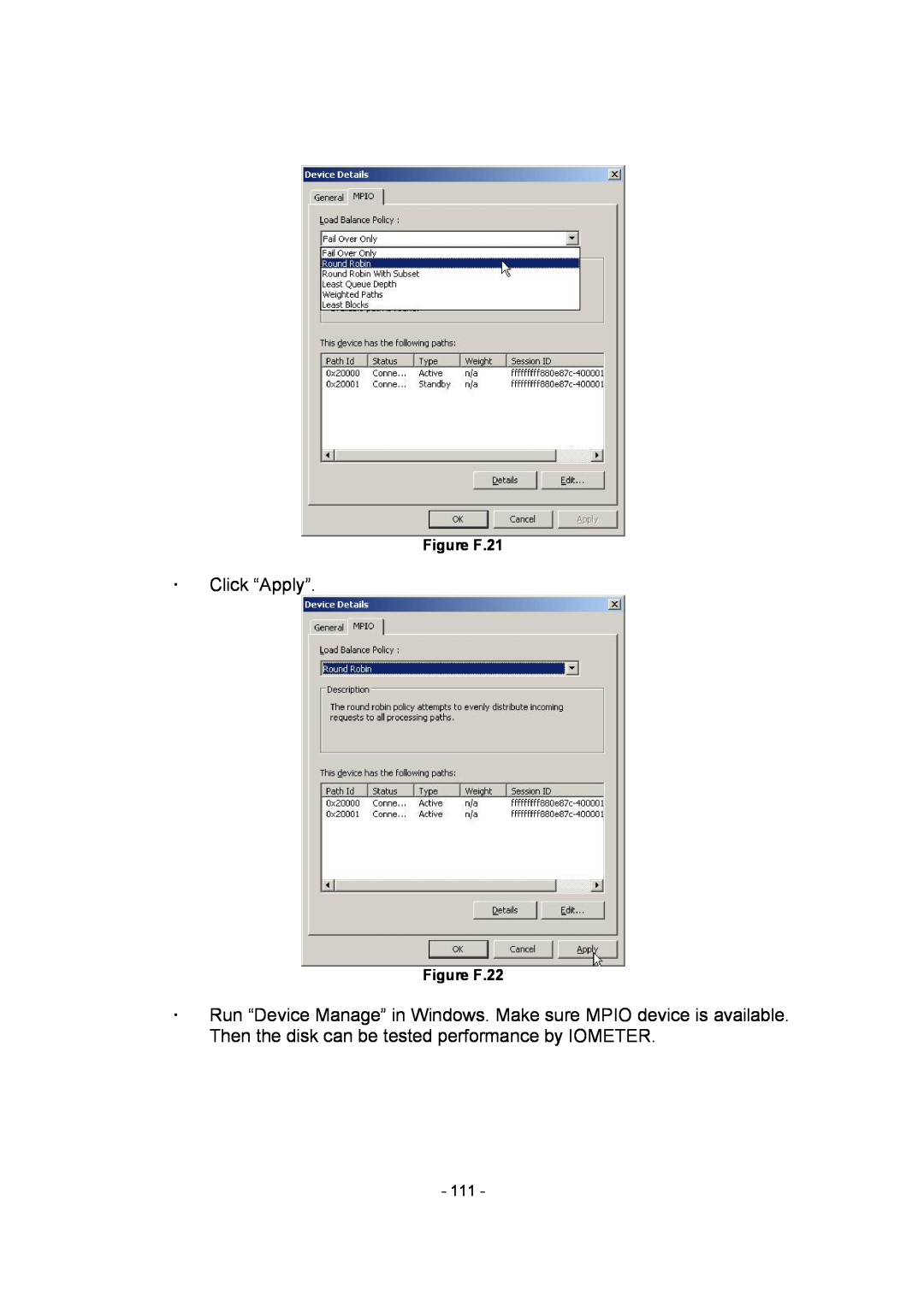 APC SCSI-SATA II manual ž Click “Apply”, Figure F.21, Figure F.22 