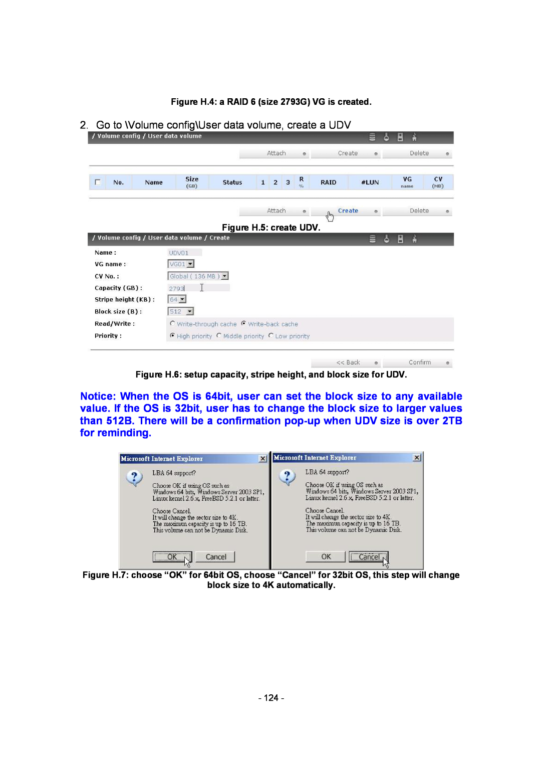 APC SCSI-SATA II manual Go to \Volume config\User data volume, create a UDV 