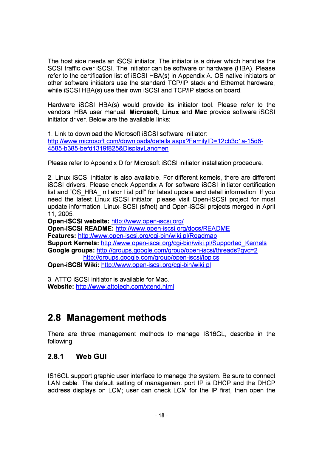 APC SCSI-SATA II manual Management methods, Web GUI 