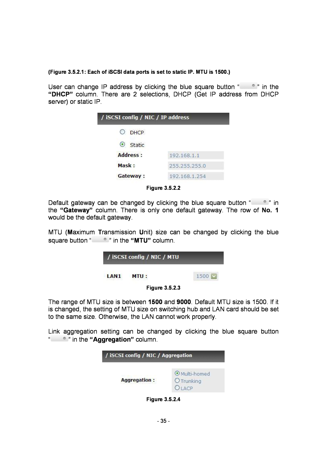 APC SCSI-SATA II manual MTU Maximum Transmission Unit size can be changed by clicking the blue 