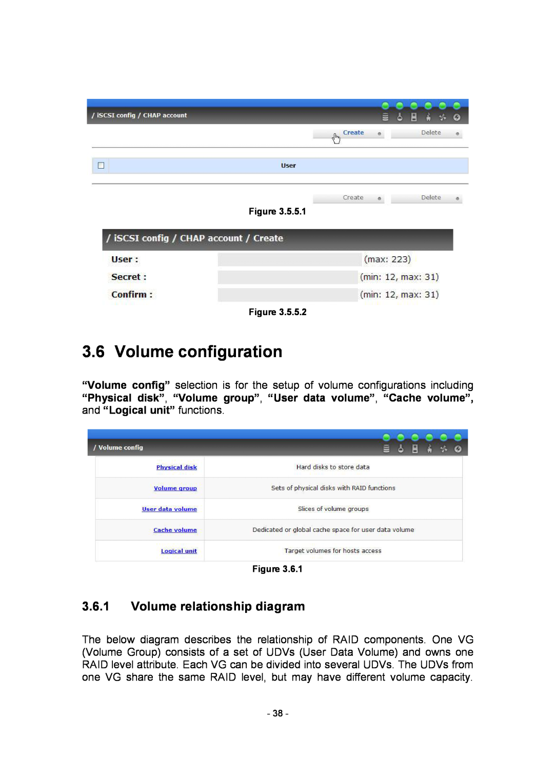 APC SCSI-SATA II manual Volume configuration, Volume relationship diagram 