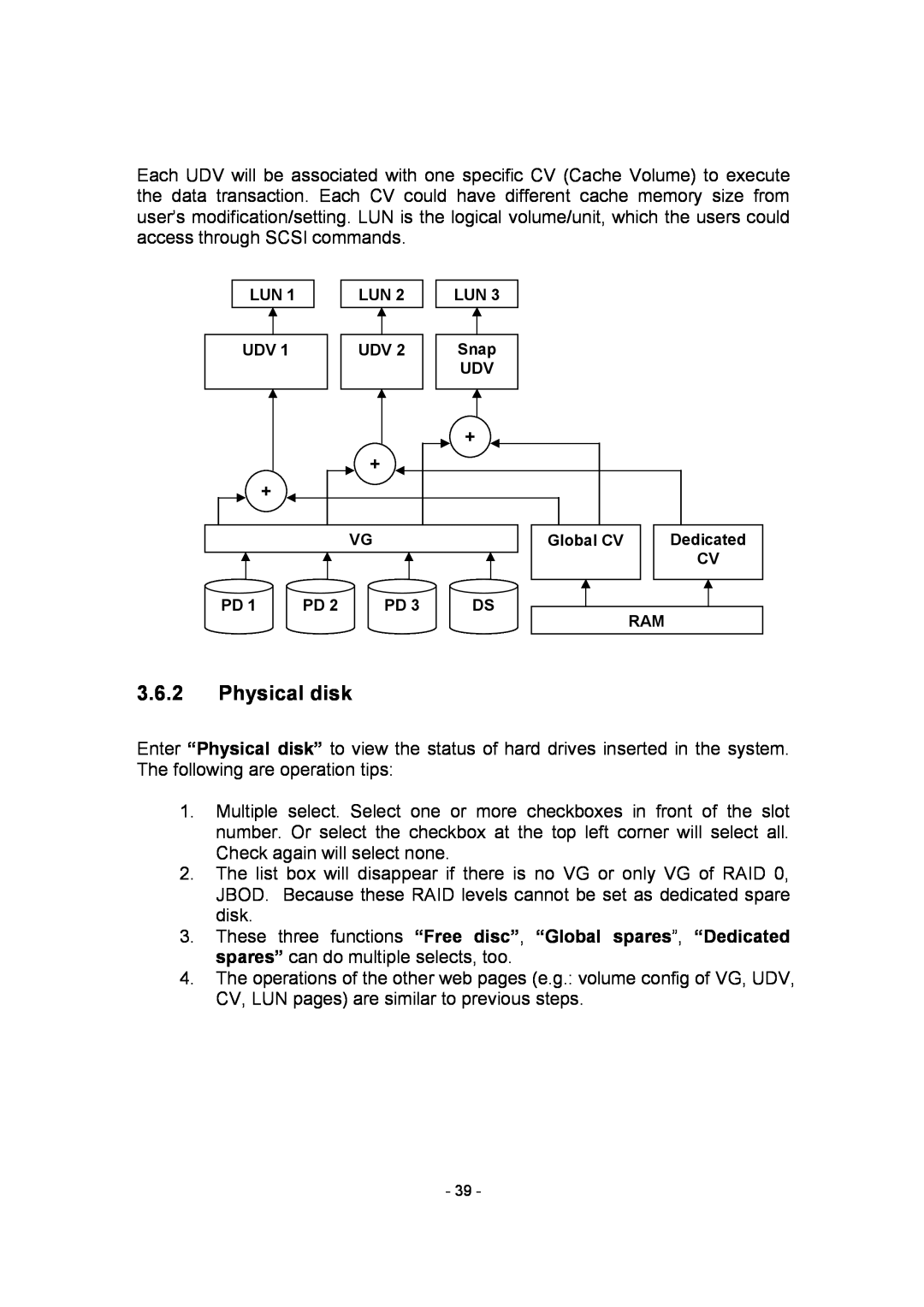 APC SCSI-SATA II manual Physical disk, + + + 