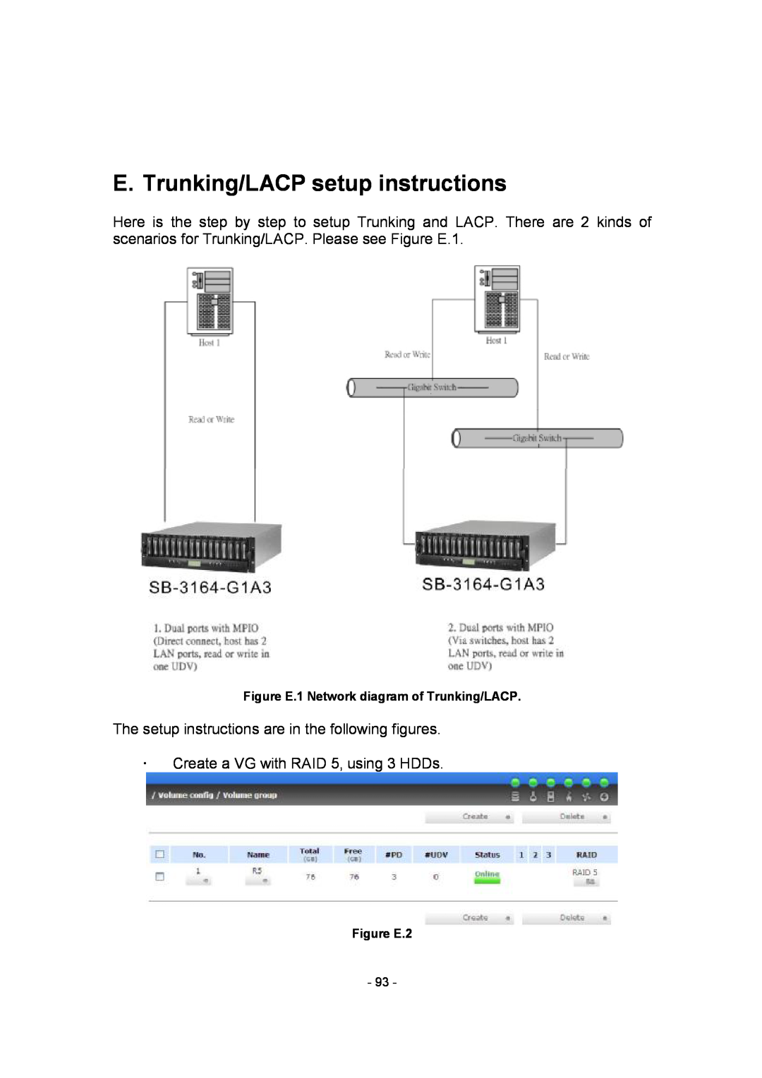 APC SCSI-SATA II E. Trunking/LACP setup instructions, The setup instructions are in the following figures, Figure E.2 