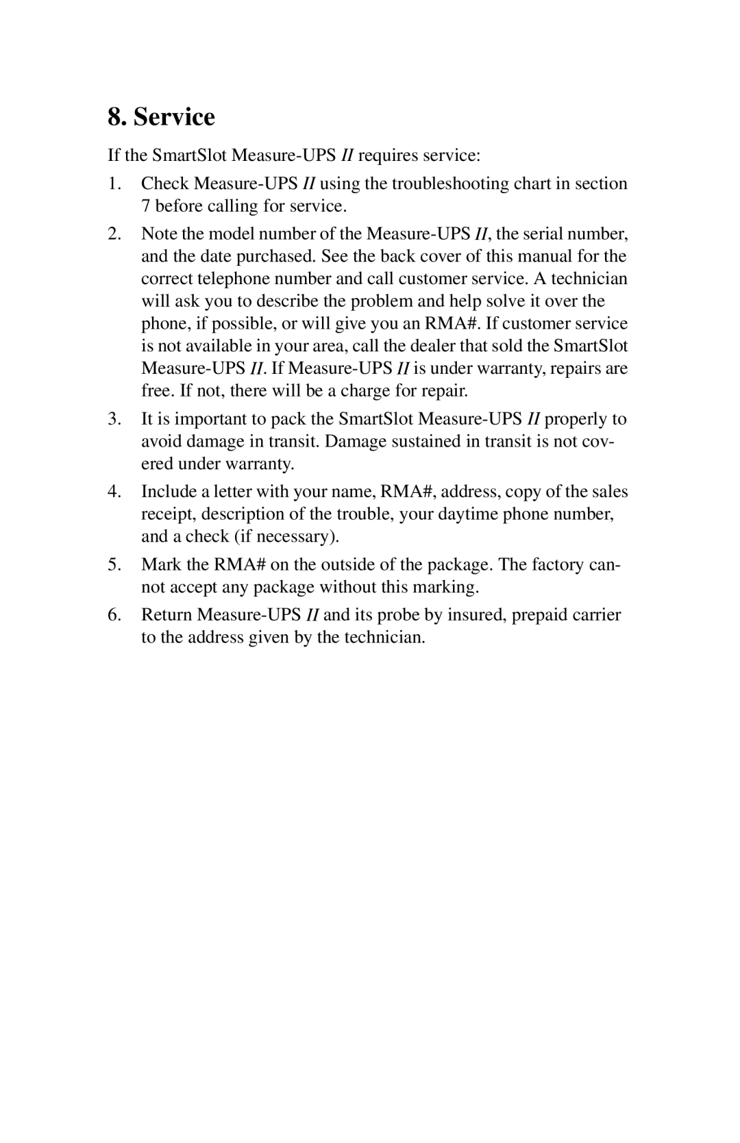 APC SmartSlot Series instruction manual Service 