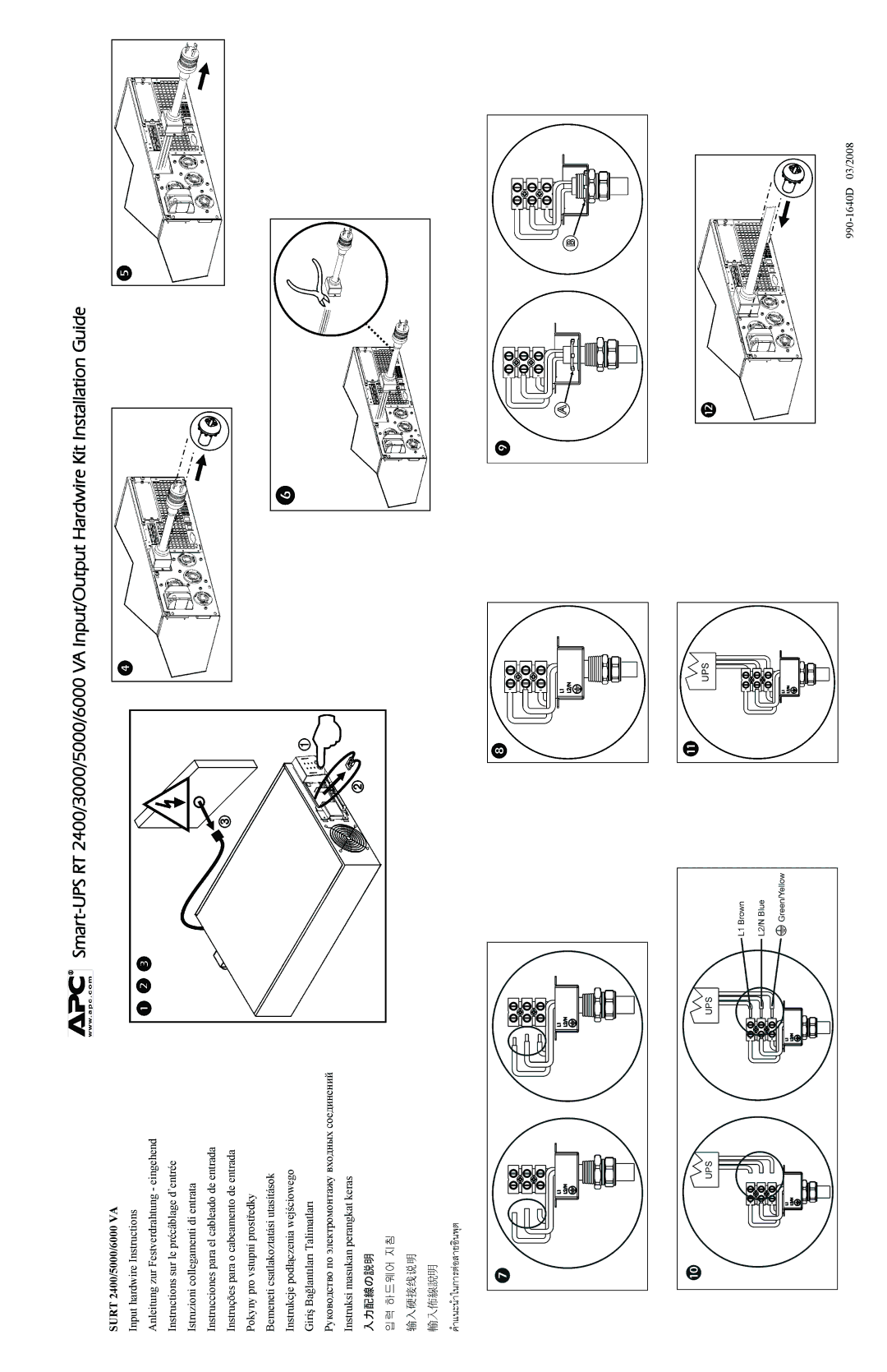 APC SRT6000, SRT5000, SURT007, SRT3000, RT2400 manual Surt 2400/5000/6000 VA 