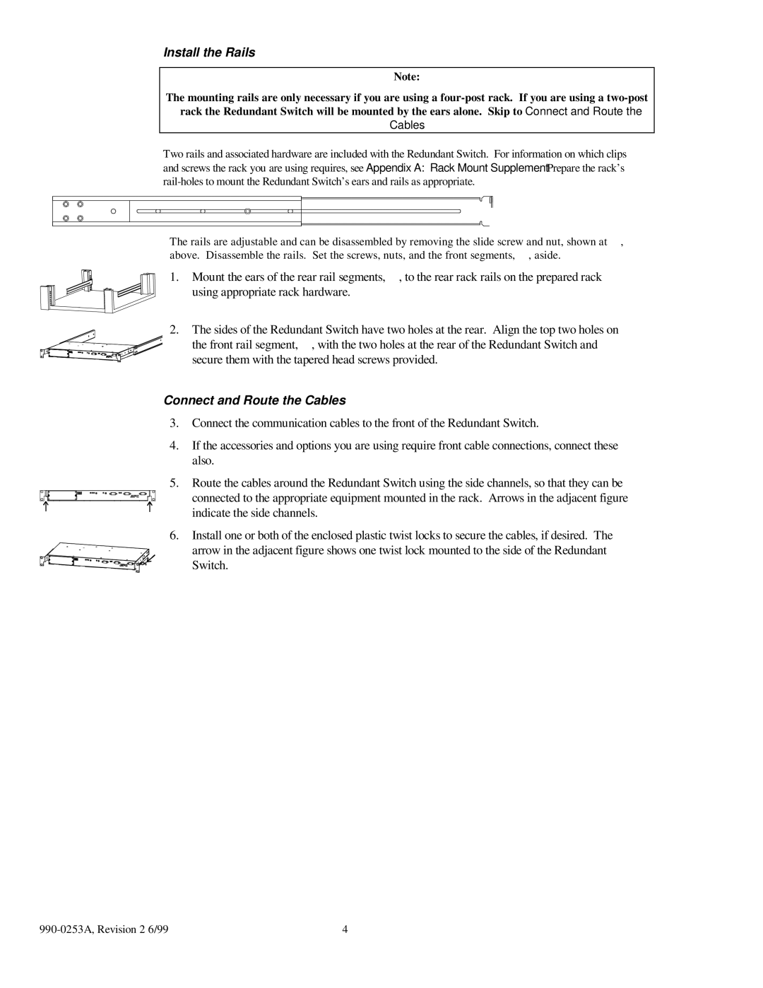 APC SU42-2 3000 VA, SU043 1400 VA, SU041 1400 VA, SU042-1 3000 VA user manual Install the Rails 