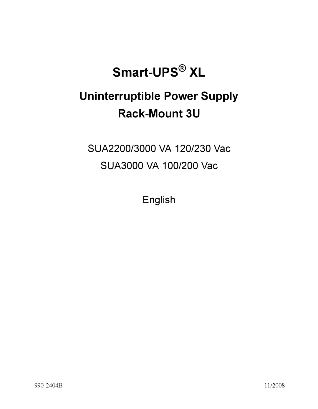 APC SUA2200/3000 VA 120/230 VAC manual Smart-UPSXL 