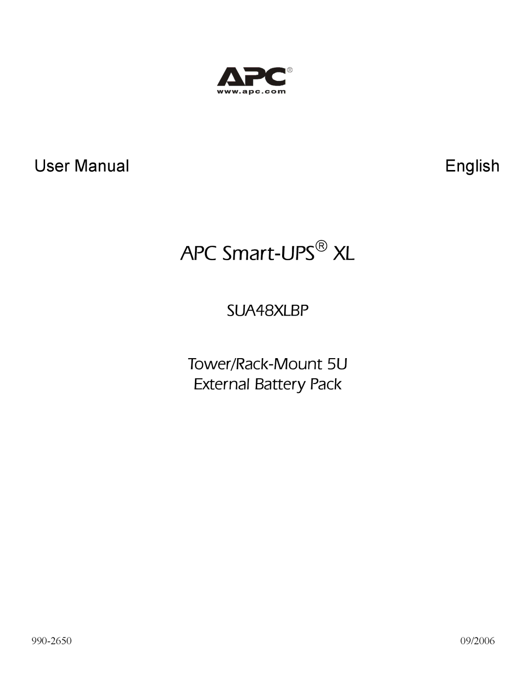 APC SUA48XLBP user manual APC Smart-UPS→XL 