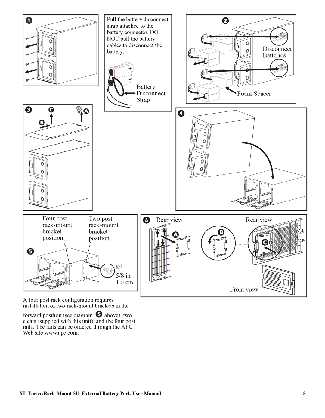 APC SUA48XLBP user manual Battery Disconnect Strap 