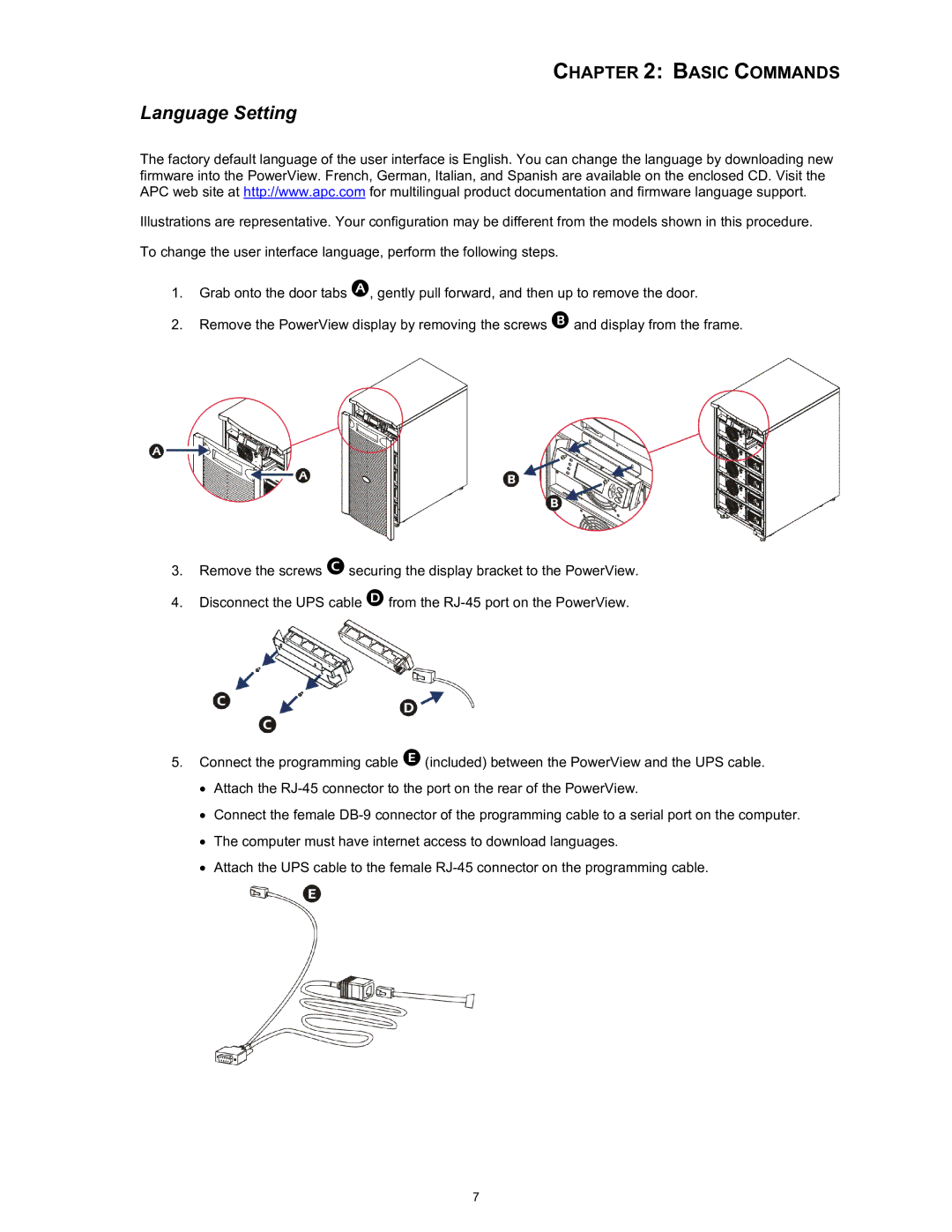 APC SYBATT manual Language Setting 