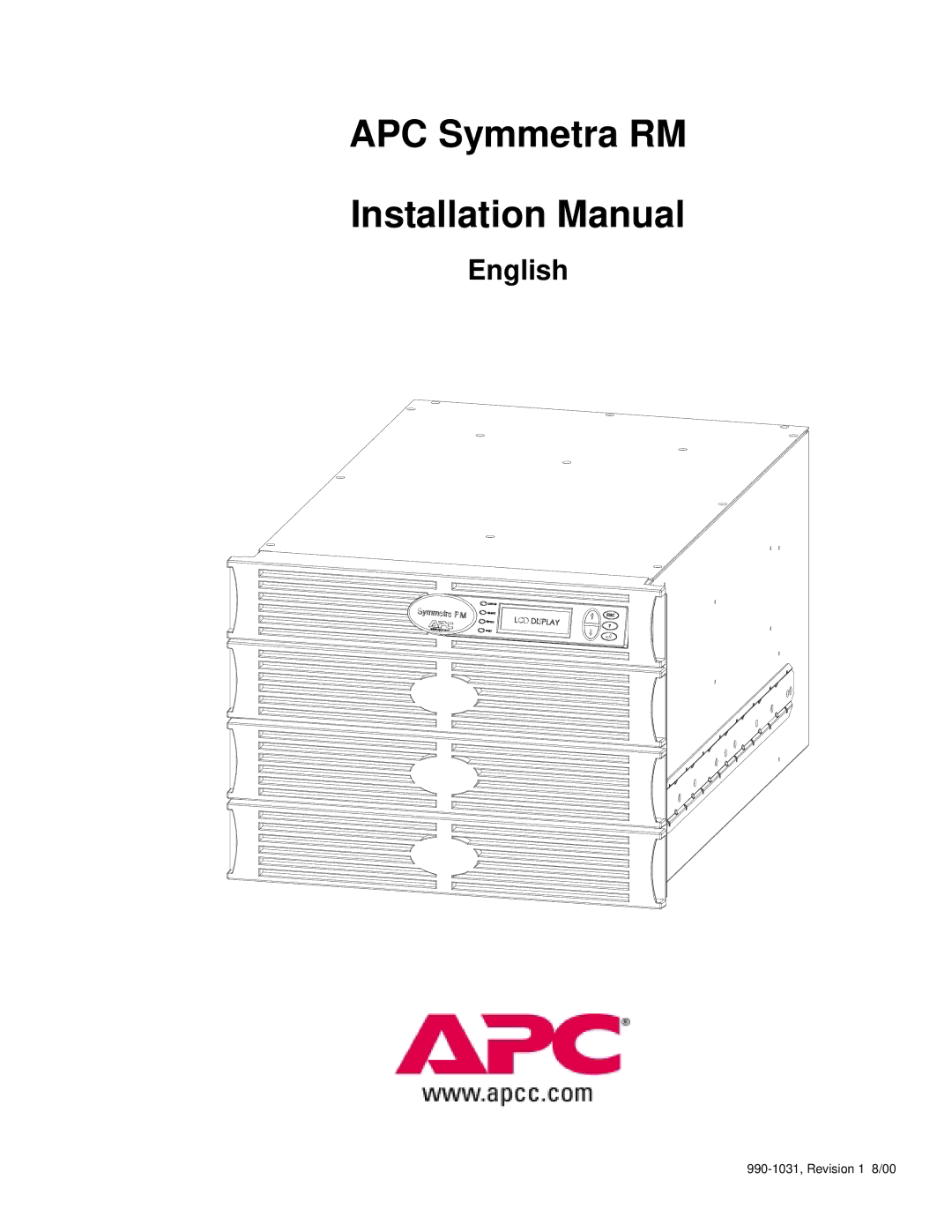 APC 990-1031, SYPM2KU, SYBT2 installation manual APC Symmetra RM Installation Manual 