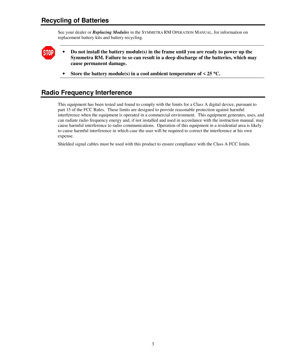 APC 990-1031, SYPM2KU, SYBT2 installation manual Recycling of Batteries, Radio Frequency Interference 