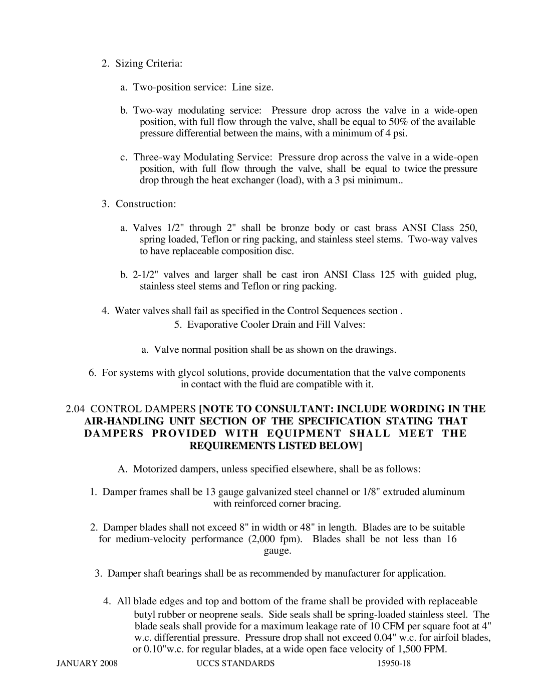 APC UCCS Temperature Control specifications 15950-18 