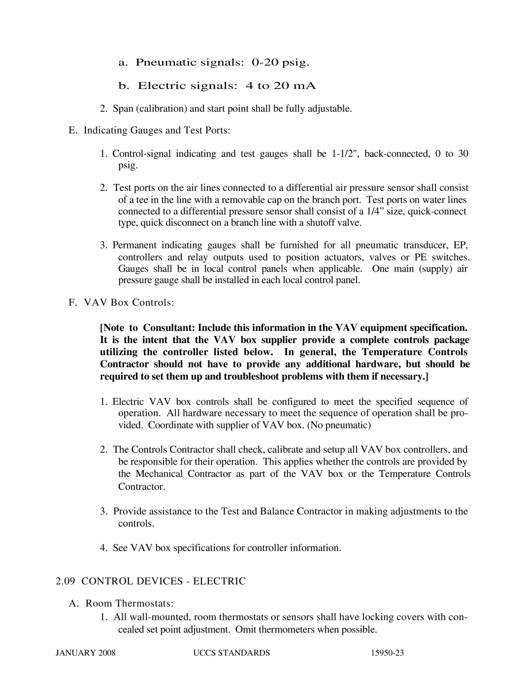 APC UCCS Temperature Control specifications 15950-23 