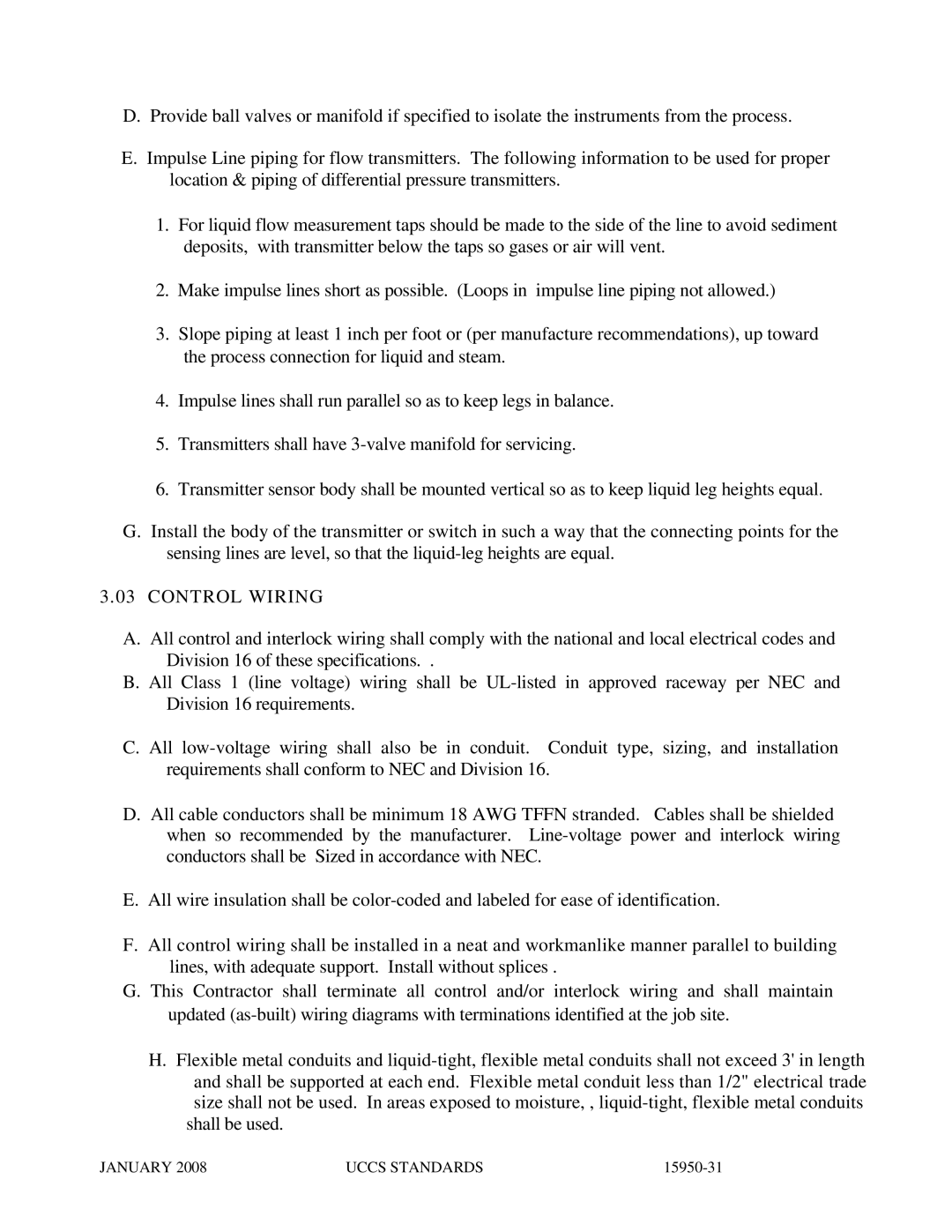 APC UCCS Temperature Control specifications Control Wiring 