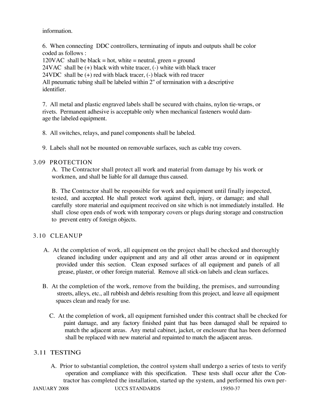 APC UCCS Temperature Control specifications Protection, Cleanup, Testing 