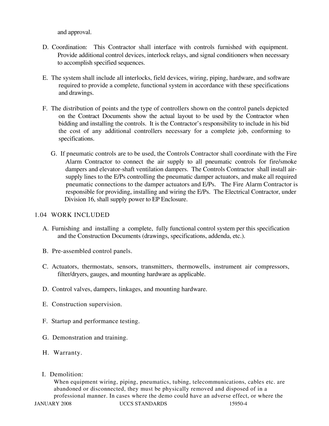 APC UCCS Temperature Control specifications Work Included 