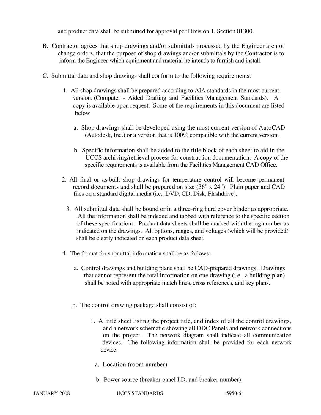 APC UCCS Temperature Control specifications 15950-6 