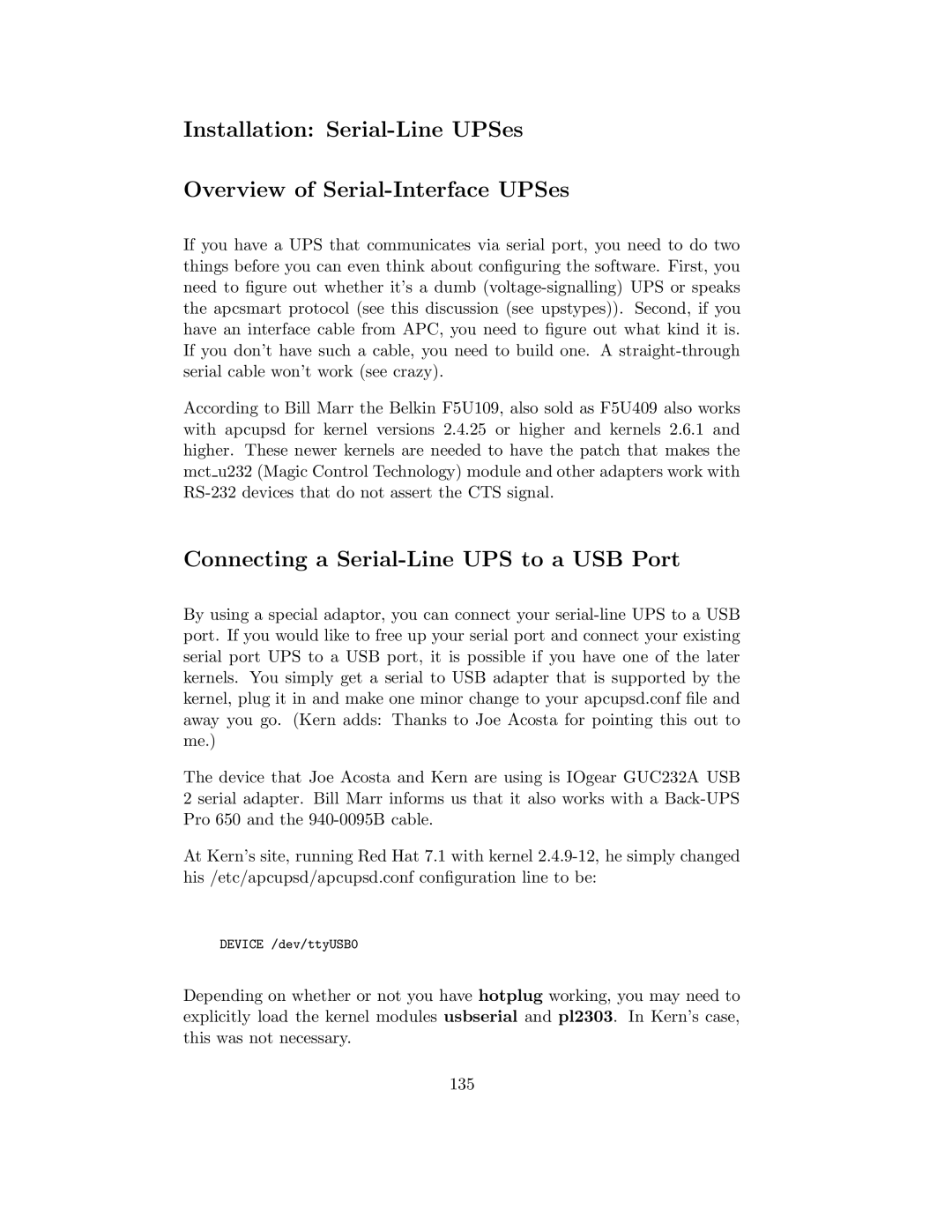 APC UPS control system manual Connecting a Serial-Line UPS to a USB Port 