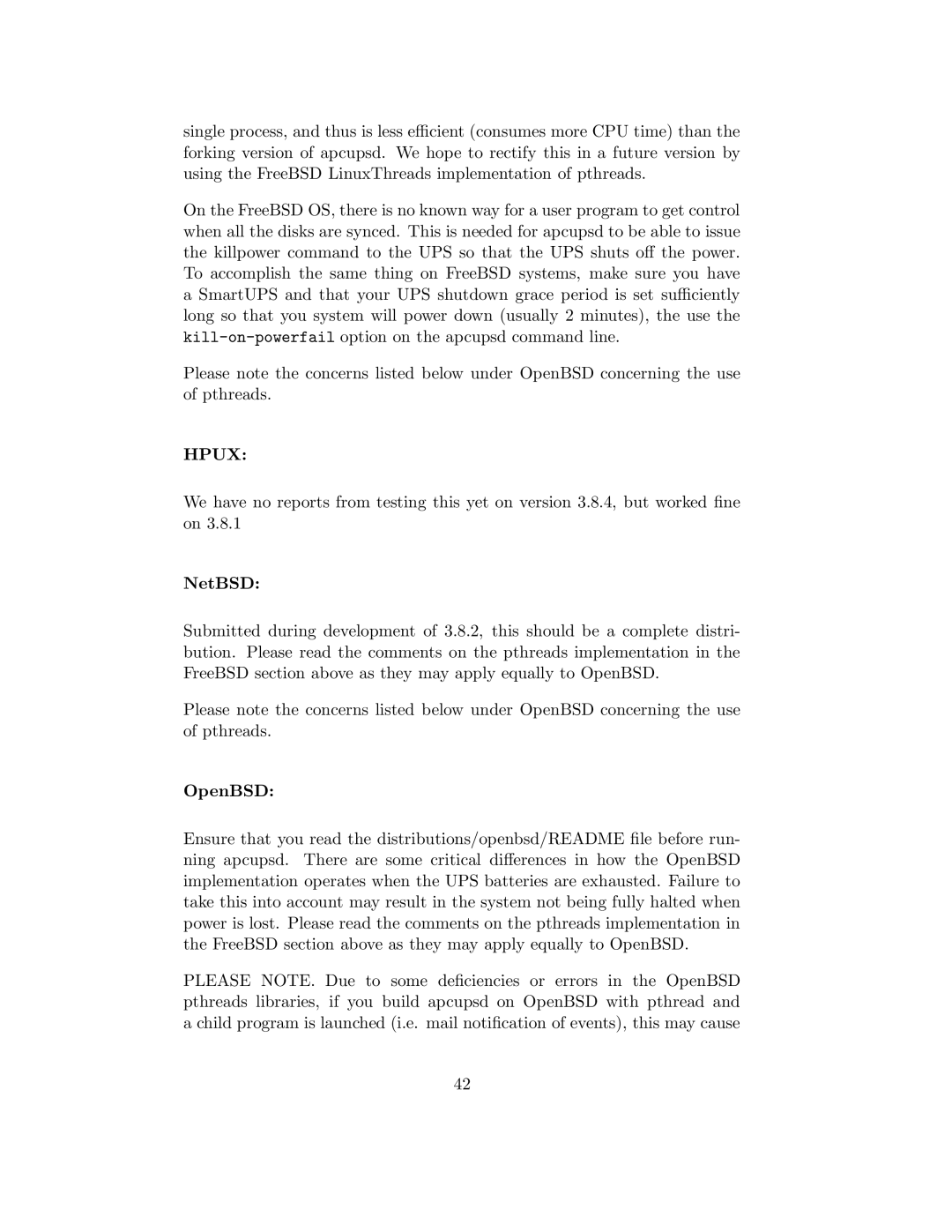 APC UPS control system manual NetBSD, OpenBSD 