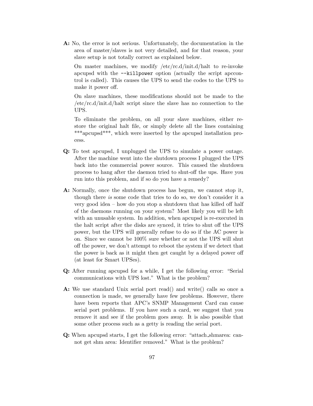 APC UPS control system manual 