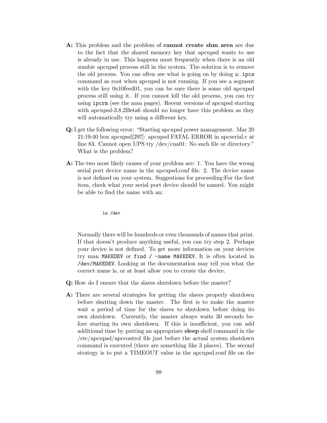 APC UPS control system manual Ls /dev 