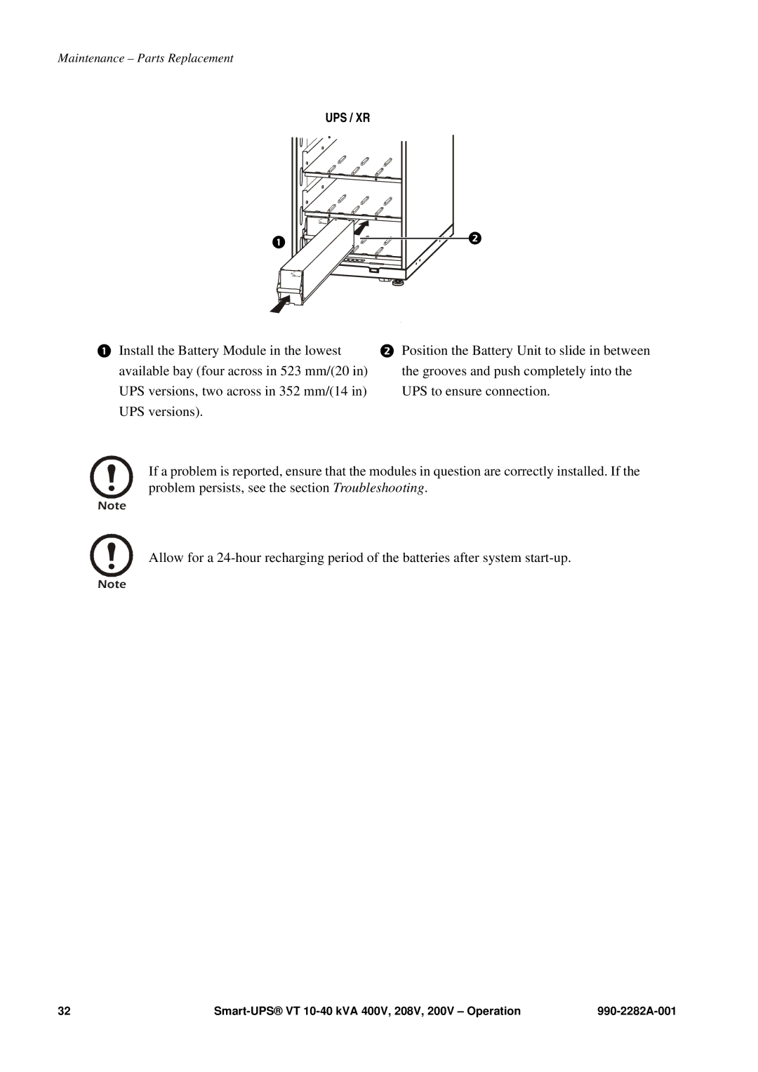 APC VT manual Ups / Xr 