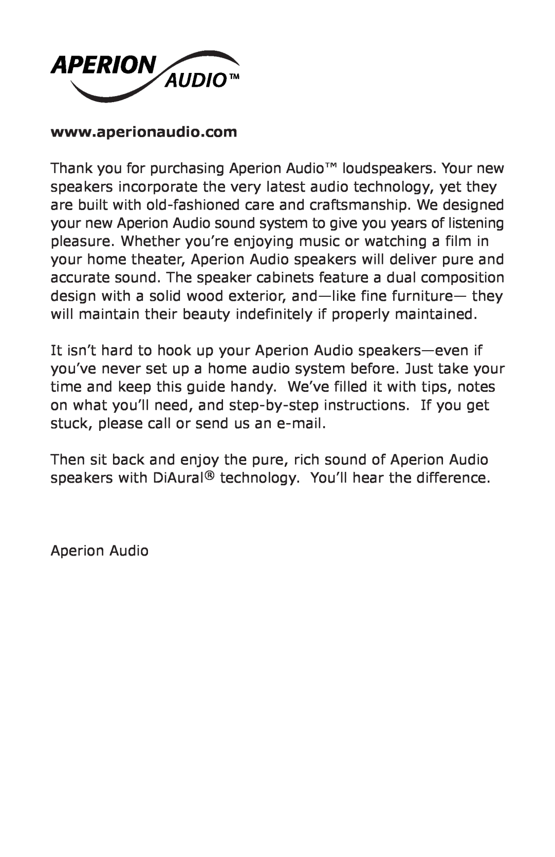 Aperion Audio SW-12, SW8-APR owner manual 
