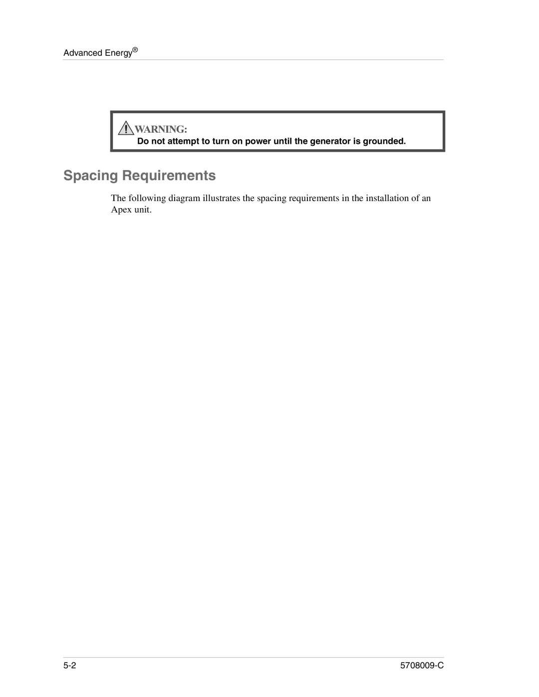 Apex Digital 5708009-C manual Spacing Requirements 