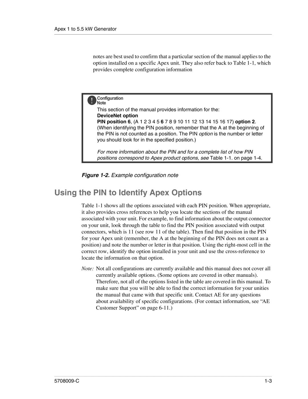 Apex Digital 5708009-C manual Using the PIN to Identify Apex Options, DeviceNet option 