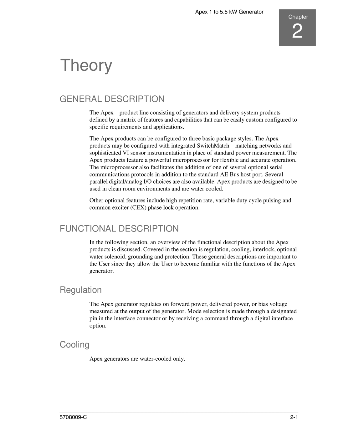 Apex Digital 5708009-C manual General Description, Functional Description, Regulation, Cooling 