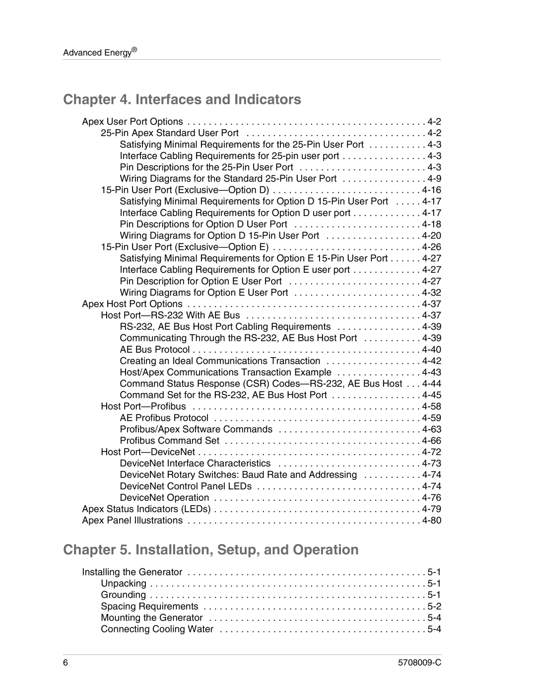 Apex Digital 5708009-C manual Interfaces and Indicators, Installation, Setup, and Operation 