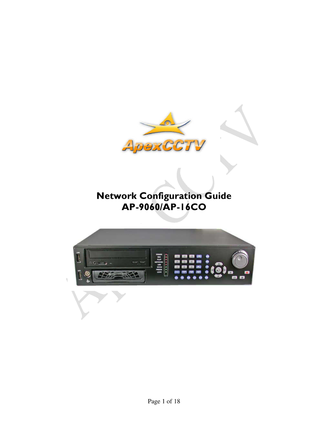 Apex Digital manual Network Configuration Guide AP-9060/AP-16CO 