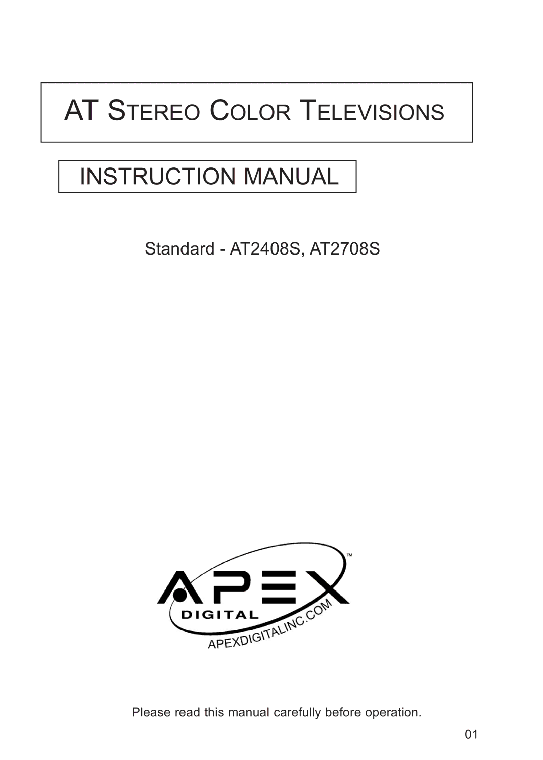 Apex Digital AT2708S, AT2408S, AT2408S, AT2708S instruction manual AT Stereo Color Televisions 