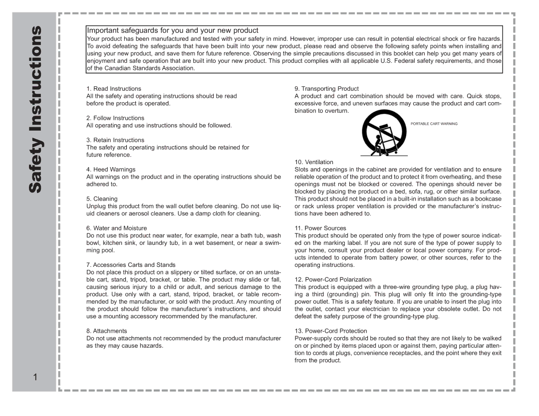 Apex Digital AVL-2076 warranty Safety, Instructions 