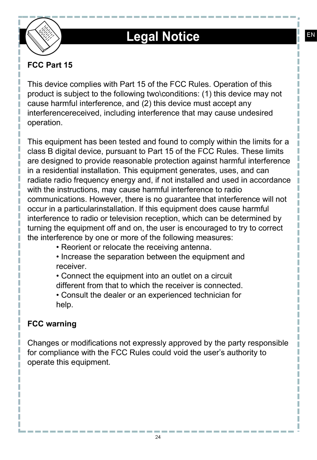 Apex Digital DT250 user manual Legal Notice, FCC Part 