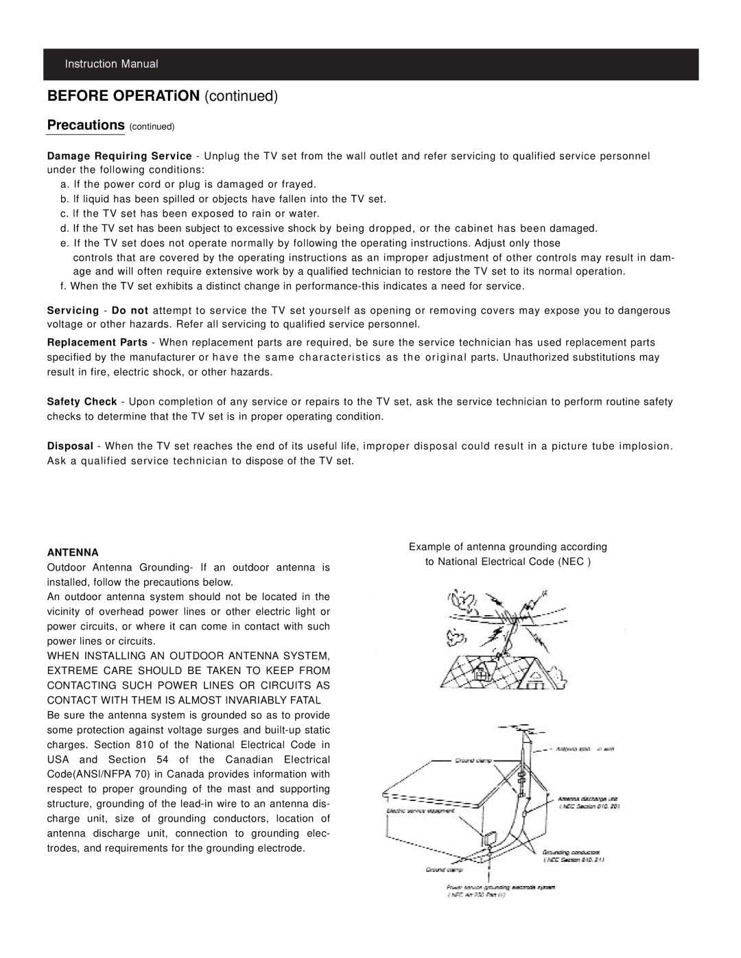 Apex Digital GB4308, GB5108 instruction manual Precautions, Antenna 