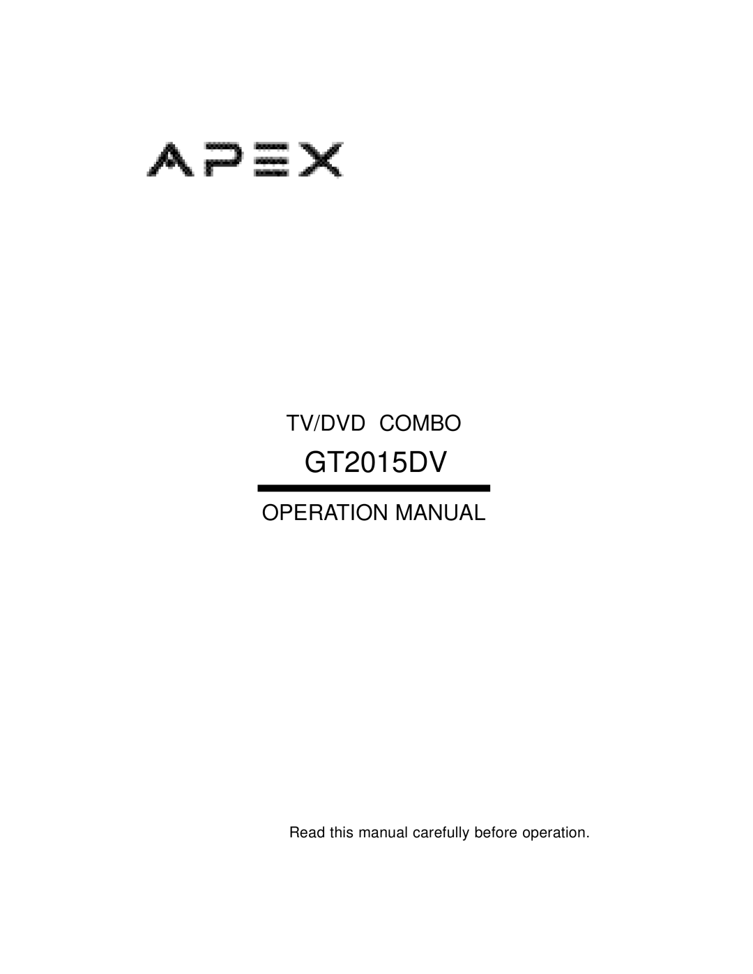 Apex Digital GT2015DV operation manual 