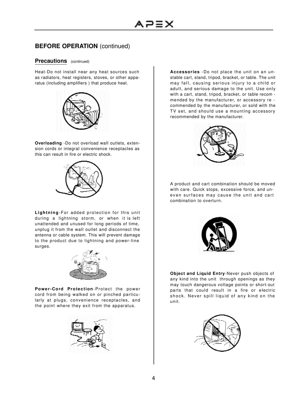 Apex Digital GT2715DV operation manual Before OPERATlON 