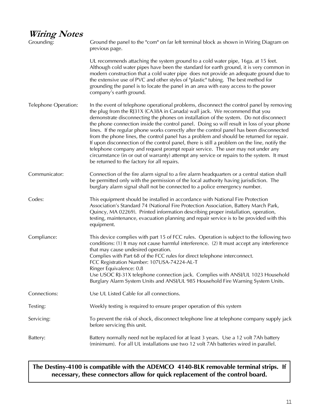 Apex Digital K1106 installation instructions Wiring Notes 