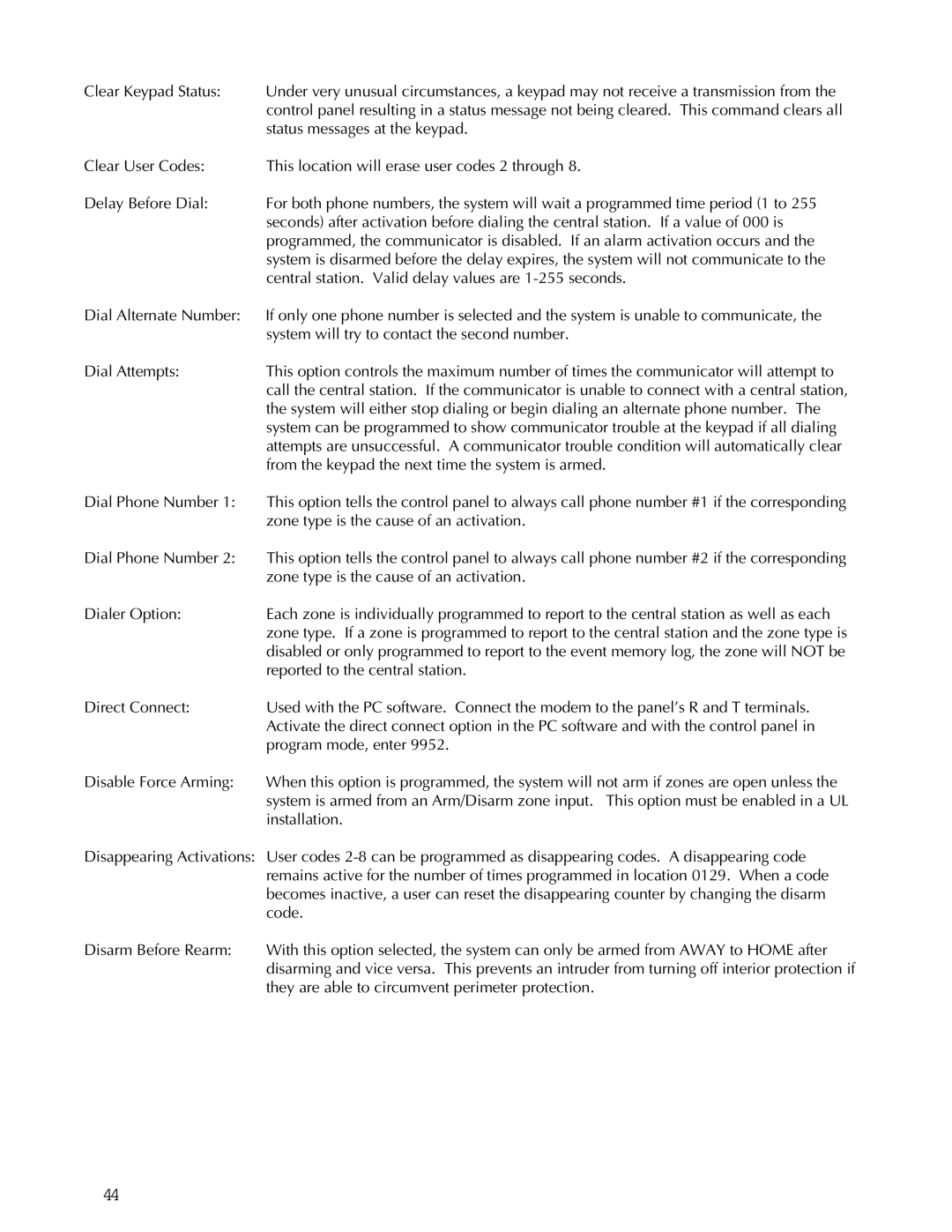 Apex Digital K1106 installation instructions Status messages at the keypad 