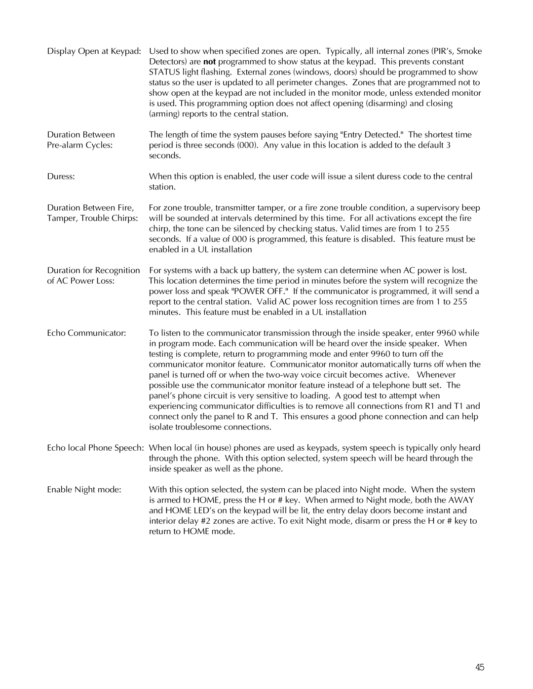 Apex Digital K1106 installation instructions Arming reports to the central station 