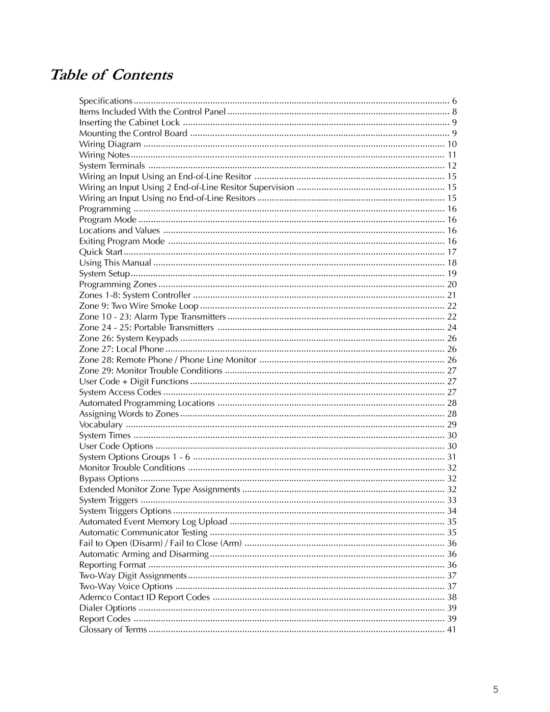 Apex Digital K1106 installation instructions Table of Contents 