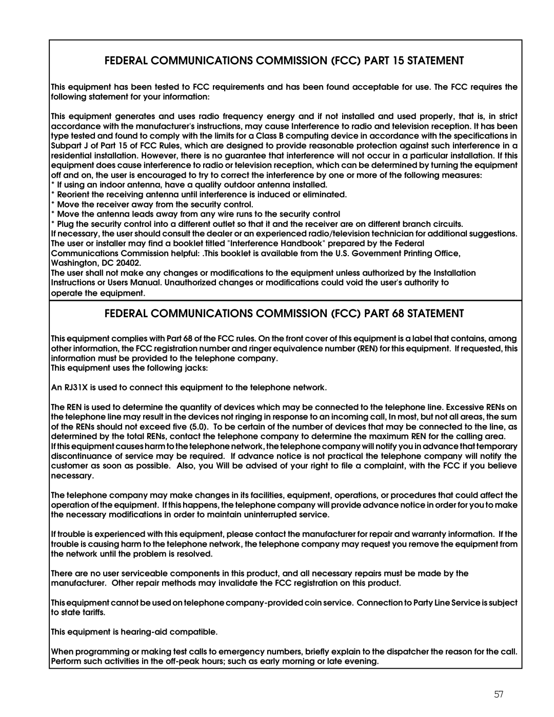 Apex Digital K1106 installation instructions Federal Communications Commission FCC Part 15 Statement 