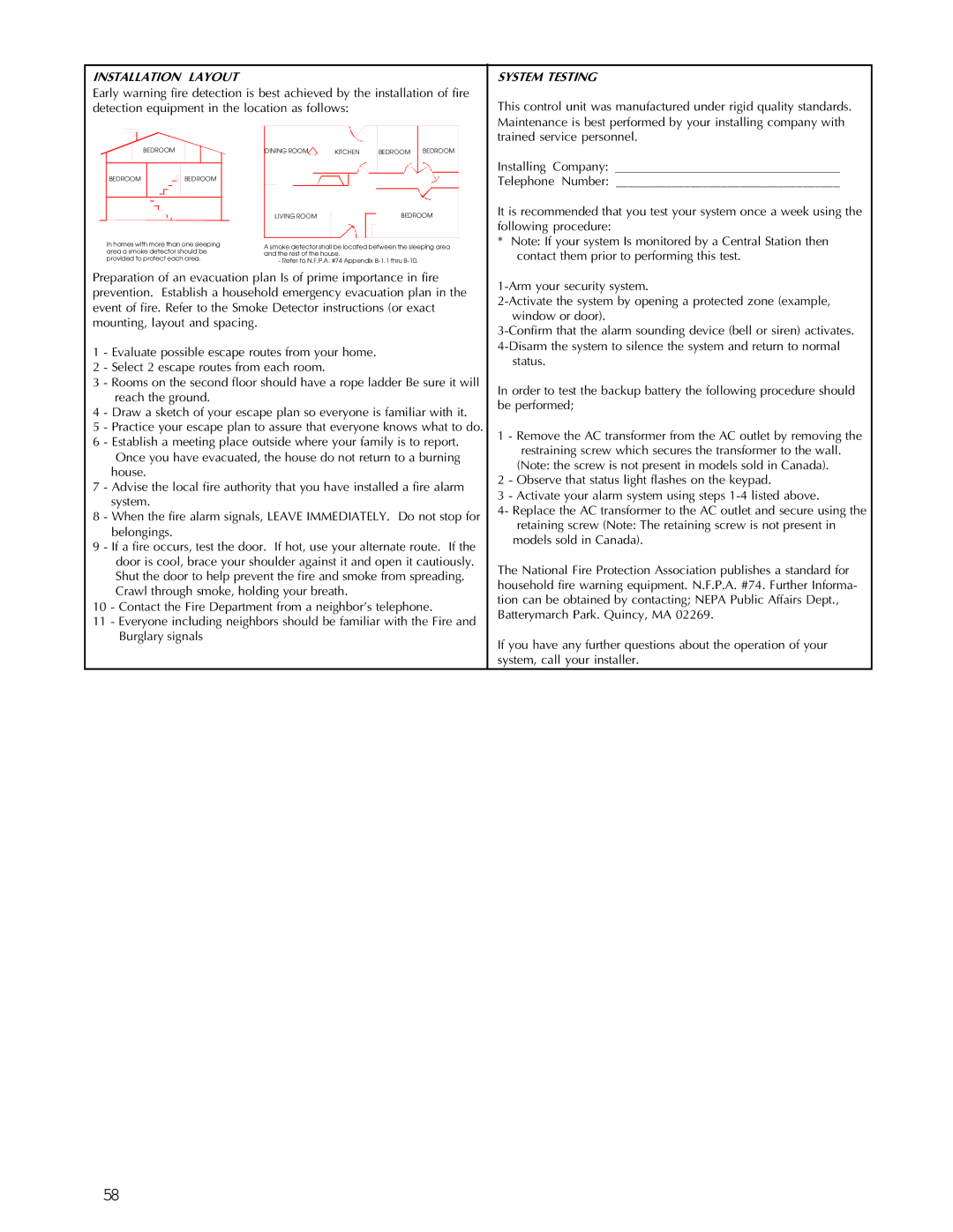 Apex Digital K1106 installation instructions Installation Layout 