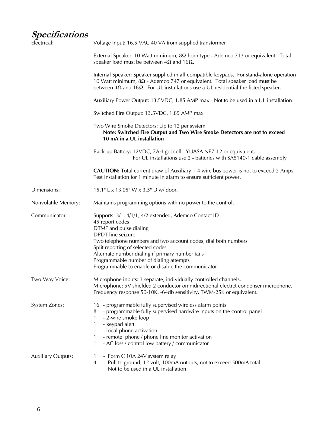 Apex Digital K1106 installation instructions Specifications 